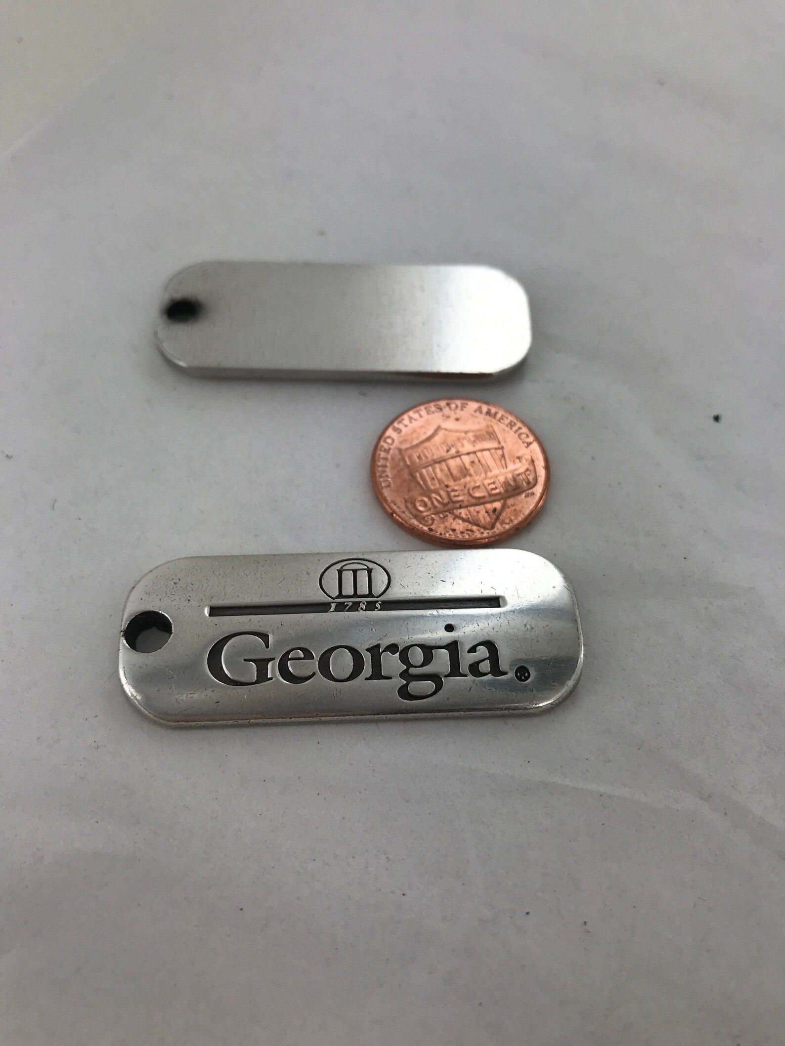 1785 Dog Tags Set of 2 Silver Metal Etsy