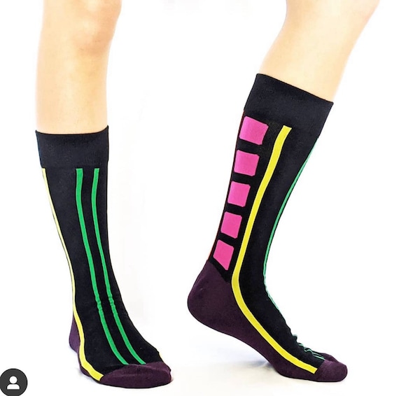 neon dress socks Men's Colorful Combed Cotton Crew Socks Dress Neon Vivid Color Crazy Fashion Socks 4-PACK Green / X-Large