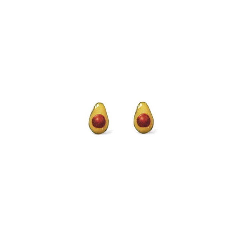 Cute Tiny Food Earrings Avocado Fruit Stud Earrings Hypoallergenic Surgical Steel Stud Earrings Food Jewelry Fruit Stud Earrings