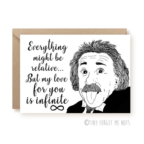 Funny Love Card Albert Einstein Love Card For Him Geeky Etsy