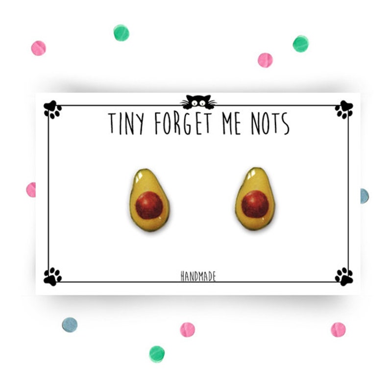 Cute Tiny Food Earrings Avocado Fruit Stud Earrings Hypoallergenic Surgical Steel Stud Earrings Food Jewelry Fruit Stud Earrings