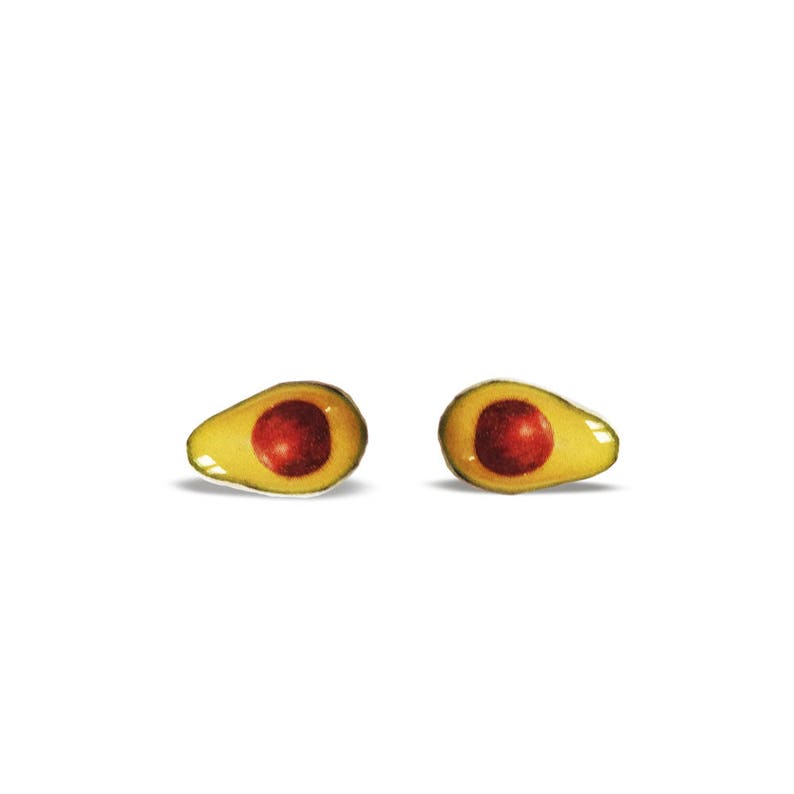 Cute Tiny Food Earrings Avocado Fruit Stud Earrings Hypoallergenic Surgical Steel Stud Earrings Food Jewelry Fruit Stud Earrings