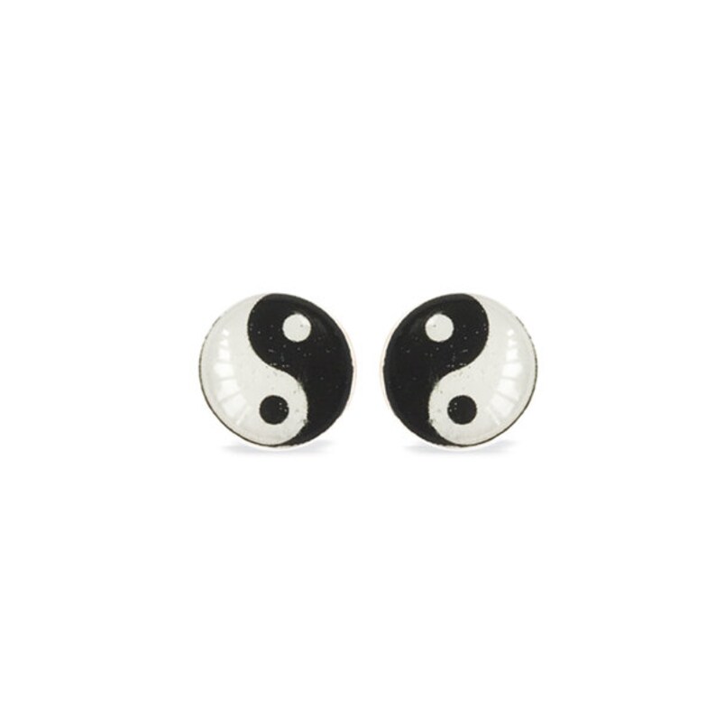 Yin Yang Stud Earrings Yin Yang Symbol Earrings Jewelry Etsy UK