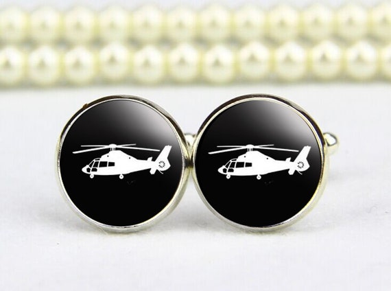 Pilot Cuff Links Helicopter Cuff Links Copter Cufflinks Custom Any Aircraft Cufflinks Name Custom Initials Custom Wedding Gifts Date