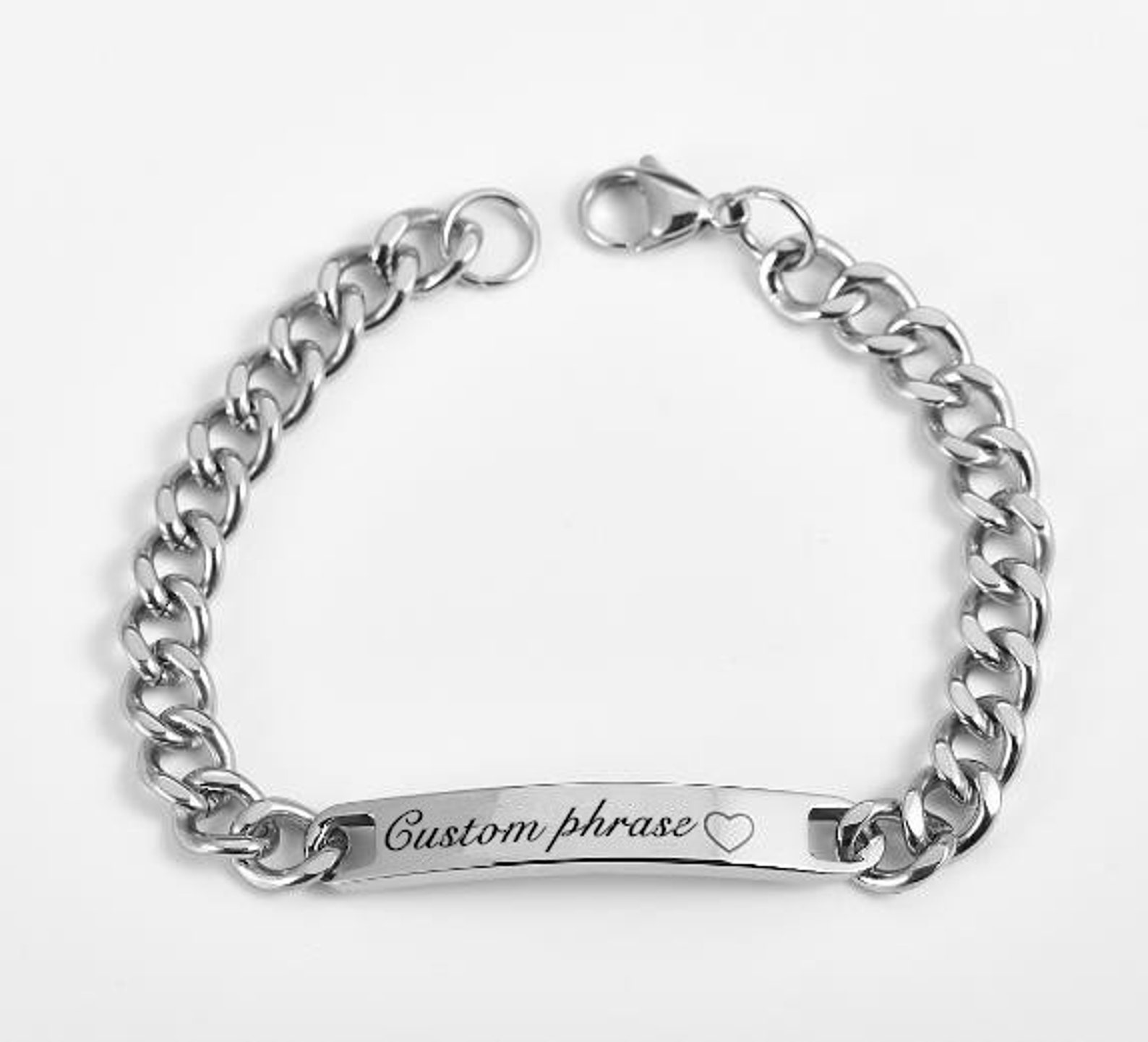 Custom Couples Bracelet Stainless Steel Bar Bracelet Bangle Etsy