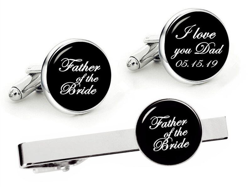 Father Of The Bride Cufflinks, Custom Any Text, Wedding Cufflinks, I Love You Dad, Personalized Cufflinks, Father's Gifts, Groom Cufflinks 