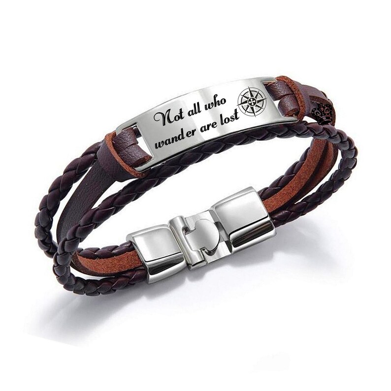 Custom Engraved Leather Bracelet Engraved Bangle Custom Own Etsy