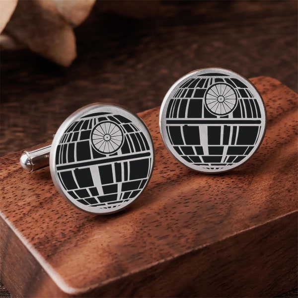 Engraved Star War Cufflinks Custom Personalized Engraved cuff links Engraved own logo or phrase cufflinks engrave cufflinks tie clip set