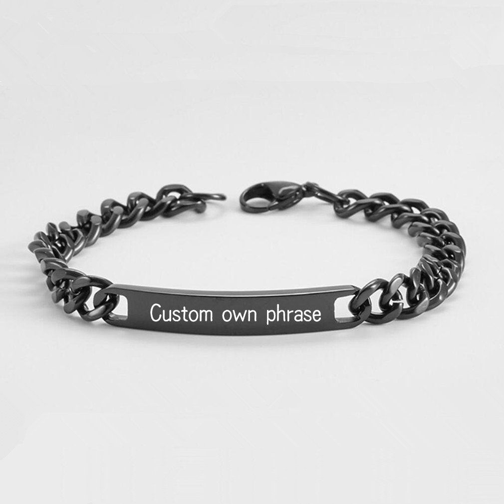 Custom Couples Bracelet Stainless steel bar bracelet bangle Etsy