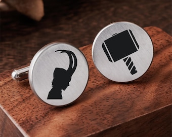 Custom engraved superhero cufflinks and tie clip Personalized wedding cuff links customize personalized super heros cufflinks gifts for him
