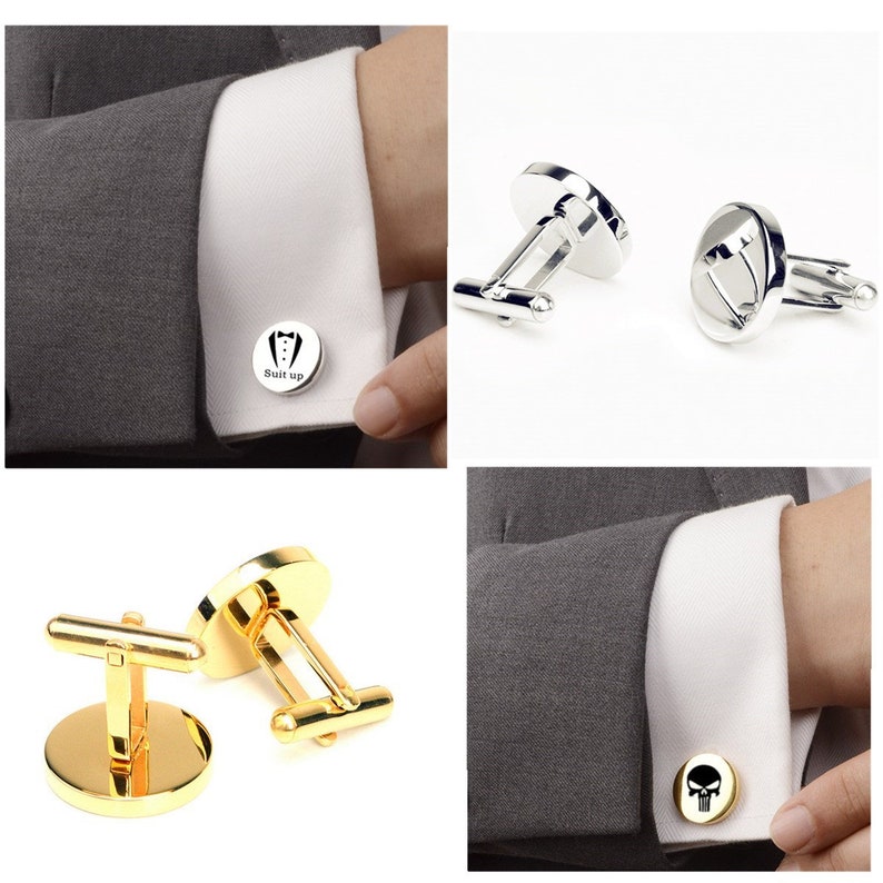 Engraved cuff links personalized cufflinks engrave phrase logo Etsy