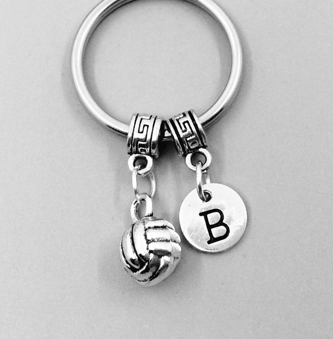 Volleyball Keychain Volleyball Charm Keychain Volleyball Etsy