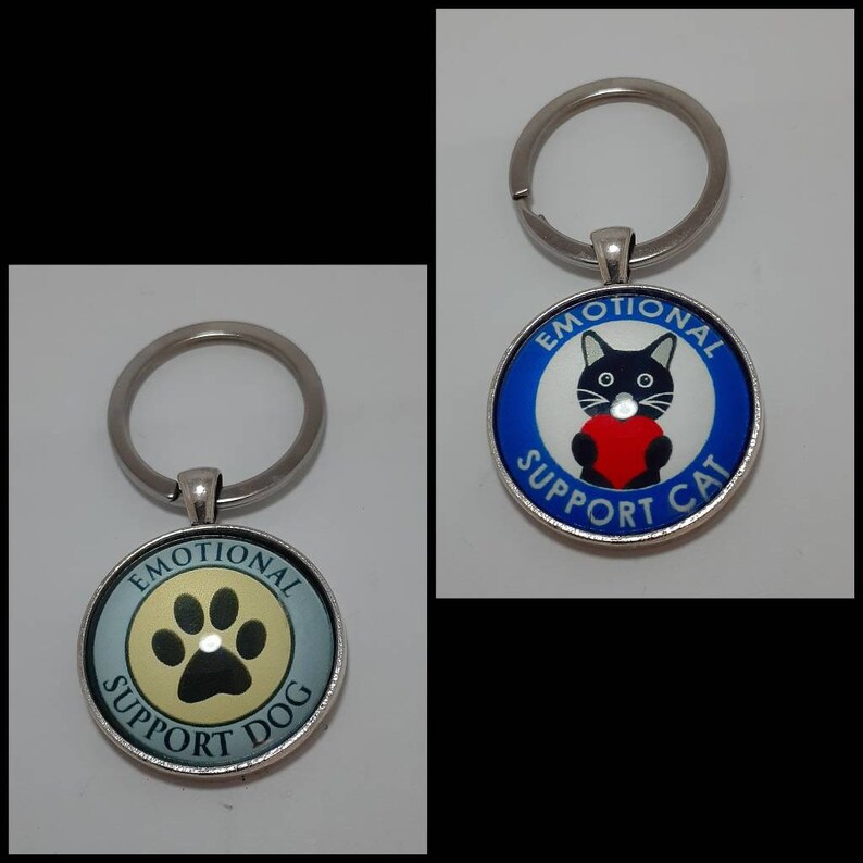 Emotional support dogcat keychain #0945
