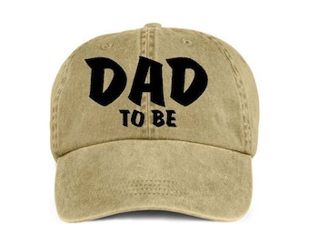 DAD TO BE New Daddy Gift Baseball Style Cap Hat Vinyl Print