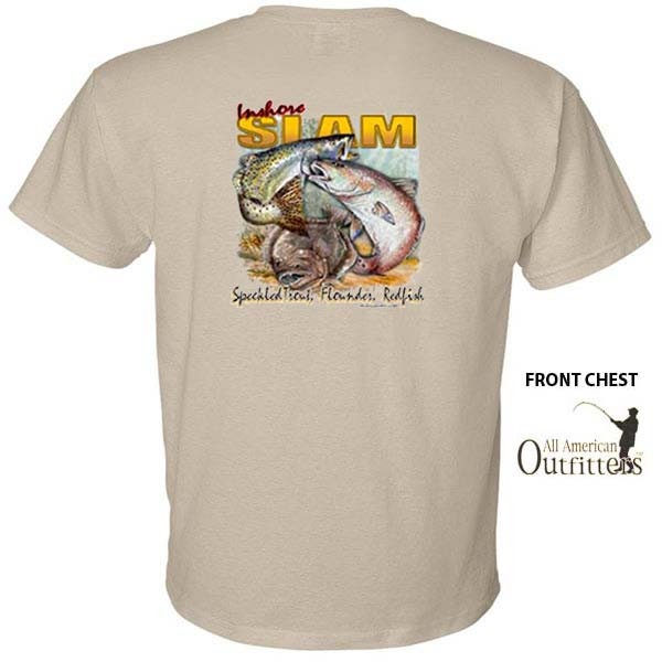 FISHING Inshore Slam SPECKLED TROUT Flounder Redfish Fisherman Sportsman  Sport T-shirt 