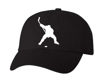 YOUTH HAT CAP Kids Ice Hockey Player Winter Sport Ice Rink Baseball Style Cap With Vinyl Print