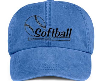 SOFTBALL Field Playing Sport Baseball Hat Cap Vinyl Print Hat