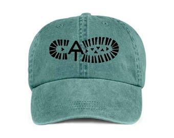 APPALACHIAN TRAIL AT Hiking Boot Walking Outdoor Trails Mountain Baseball Style Cap Hat Vinyl Print