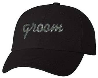 GROOM SCRIPT Baseball Style Hat/Cap/Bridal/Wedding/Special Activities/Parties/Showers/Bachelor Parties Vinyl Print