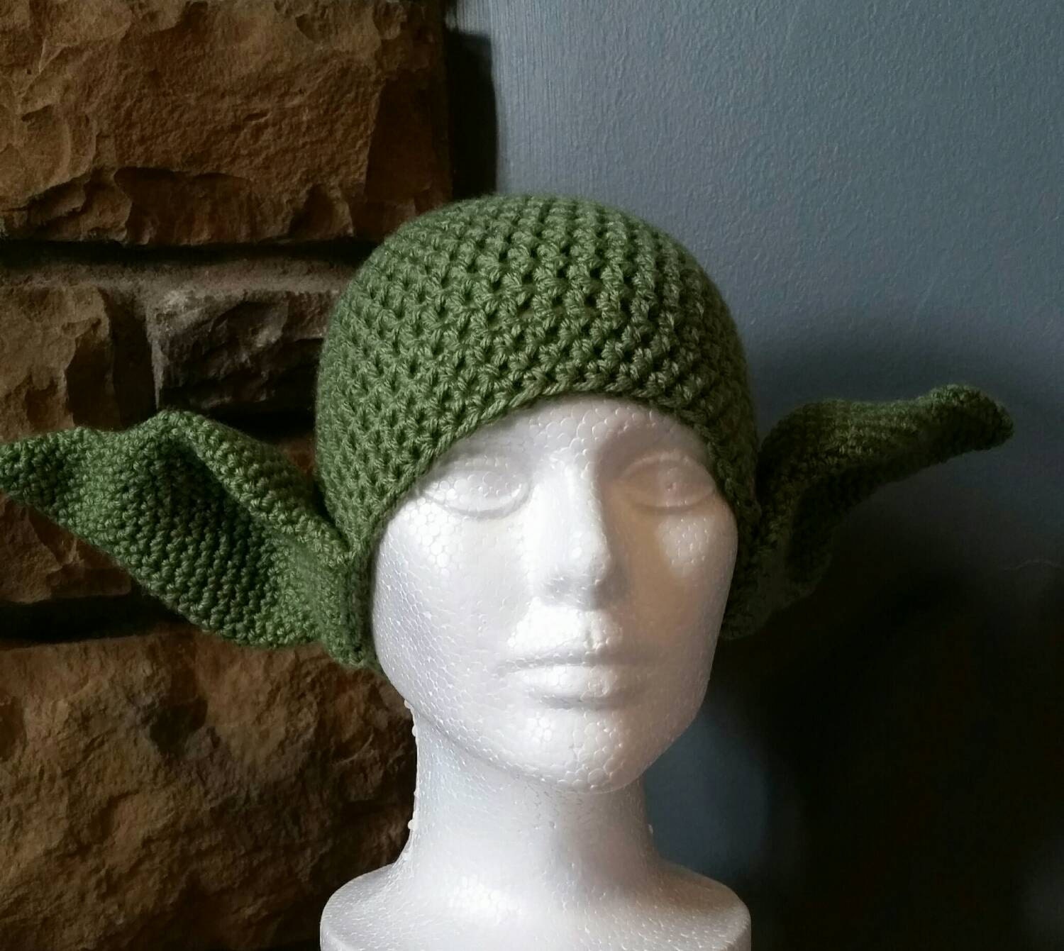 Crocheted Adult Yoda Hat Etsy