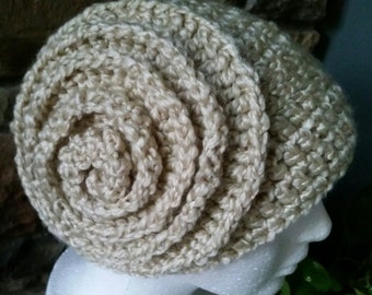 Large Flower Cream Hat