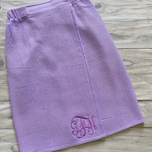 Monogram Towel Wrap, Monogram Bath Wrap, Monogram Shower Wrap, Monogram Waffle Robe, Monogram Spa Wrap, Bridesmaid, Bride, purple towel wrap