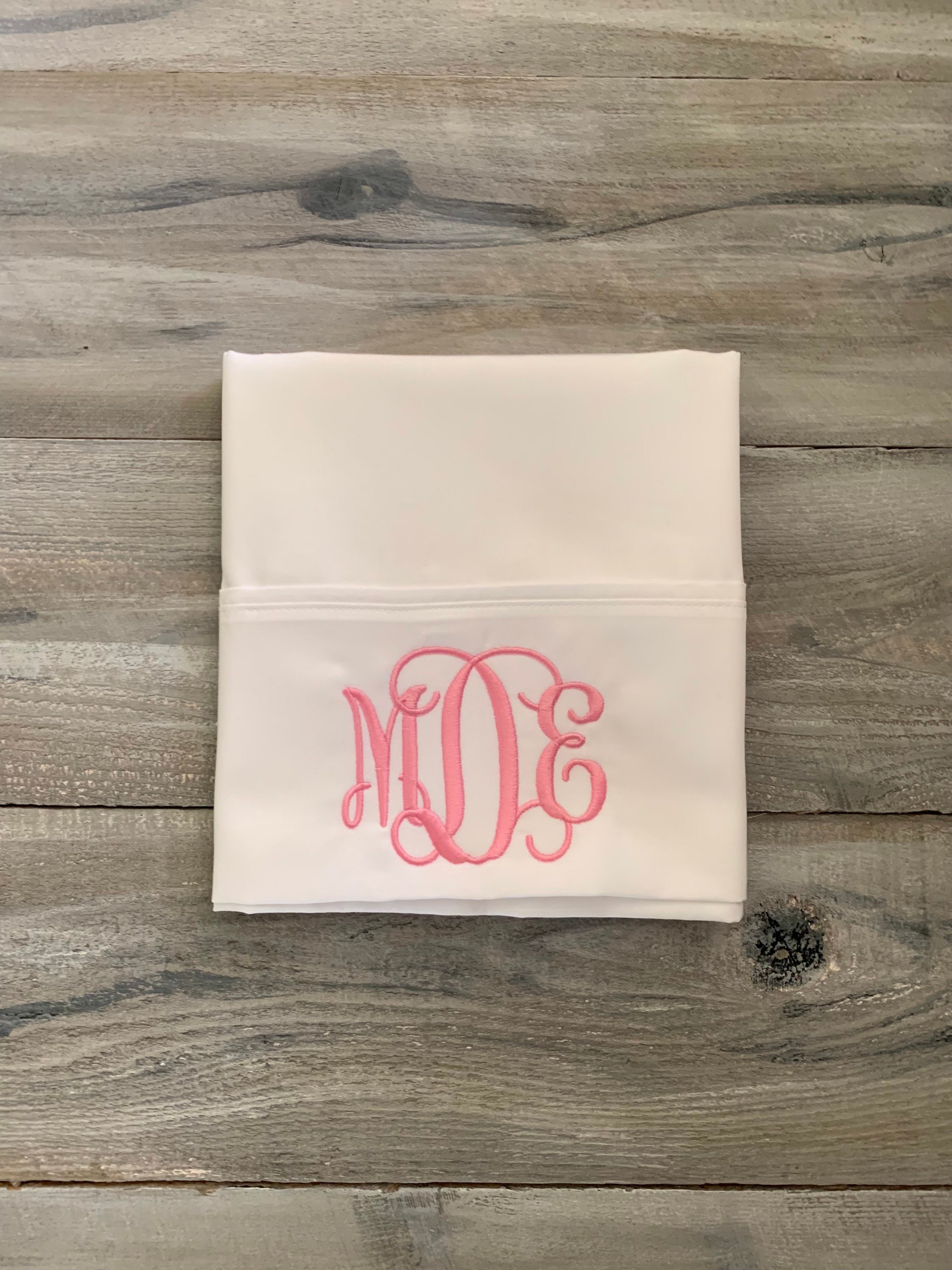 Monogram Pillowcase Set of Monogrammed Pillowcases Etsy
