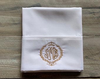 Monogram Pillowcase, Set of Monogrammed Pillowcases, pillowcase, monogram, dorm, graduation gift, personalized pillowcase, mrmrs