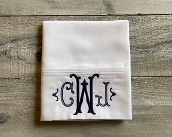 Monogram Pillowcase, Set of Monogrammed Pillowcases, pillowcase, monogram, dorm, graduation gift, personalized pillowcase, mrmrs, wedding