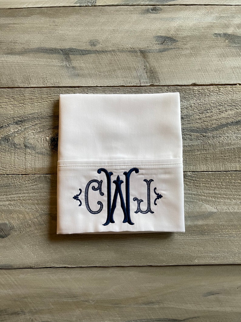 Monogram Pillowcase, Set of Monogrammed Pillowcases, pillowcase, monogram, dorm, graduation gift, personalized pillowcase, mrmrs, wedding image 2