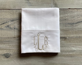 Monogram Pillowcase, Set of Monogrammed Pillowcases, pillowcase, monogram, dorm, graduation gift, personalized pillowcase, mrmrs, wedding