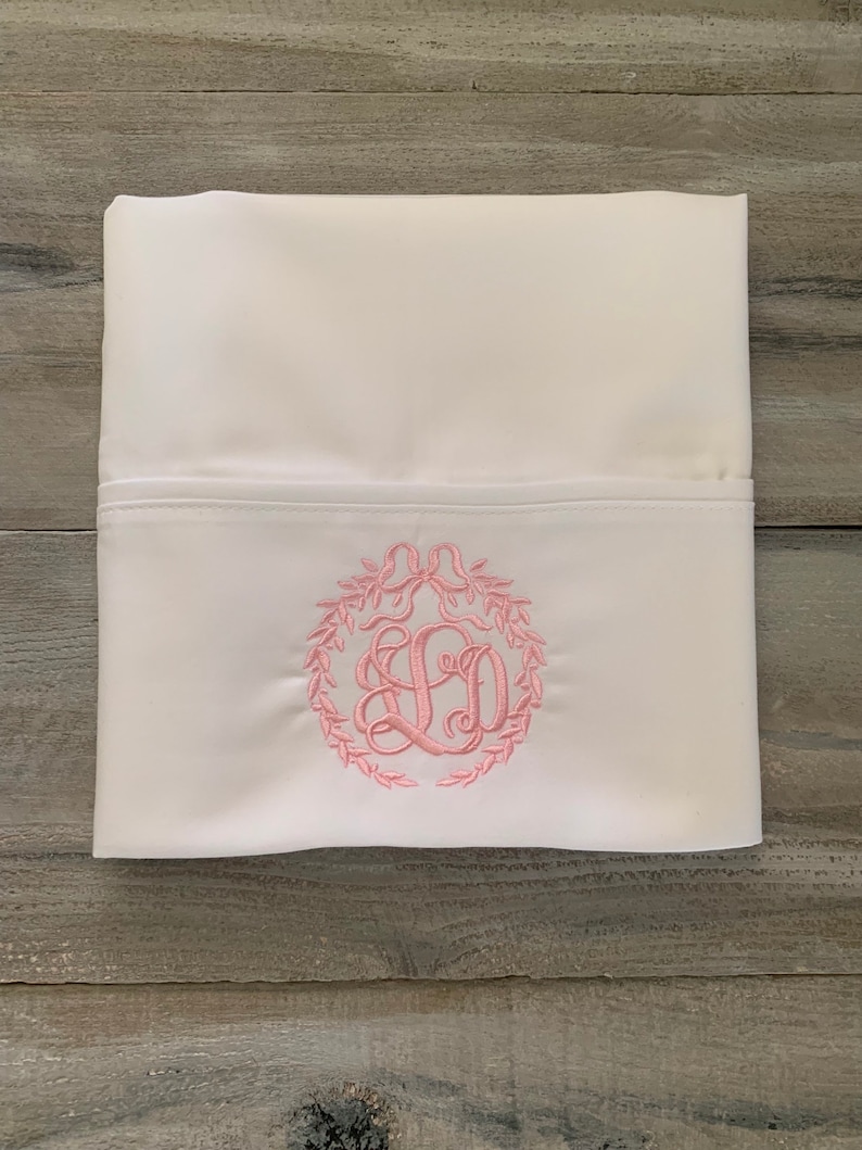 Monogram Pillow Case Set of Monogrammed Pillowcases Etsy