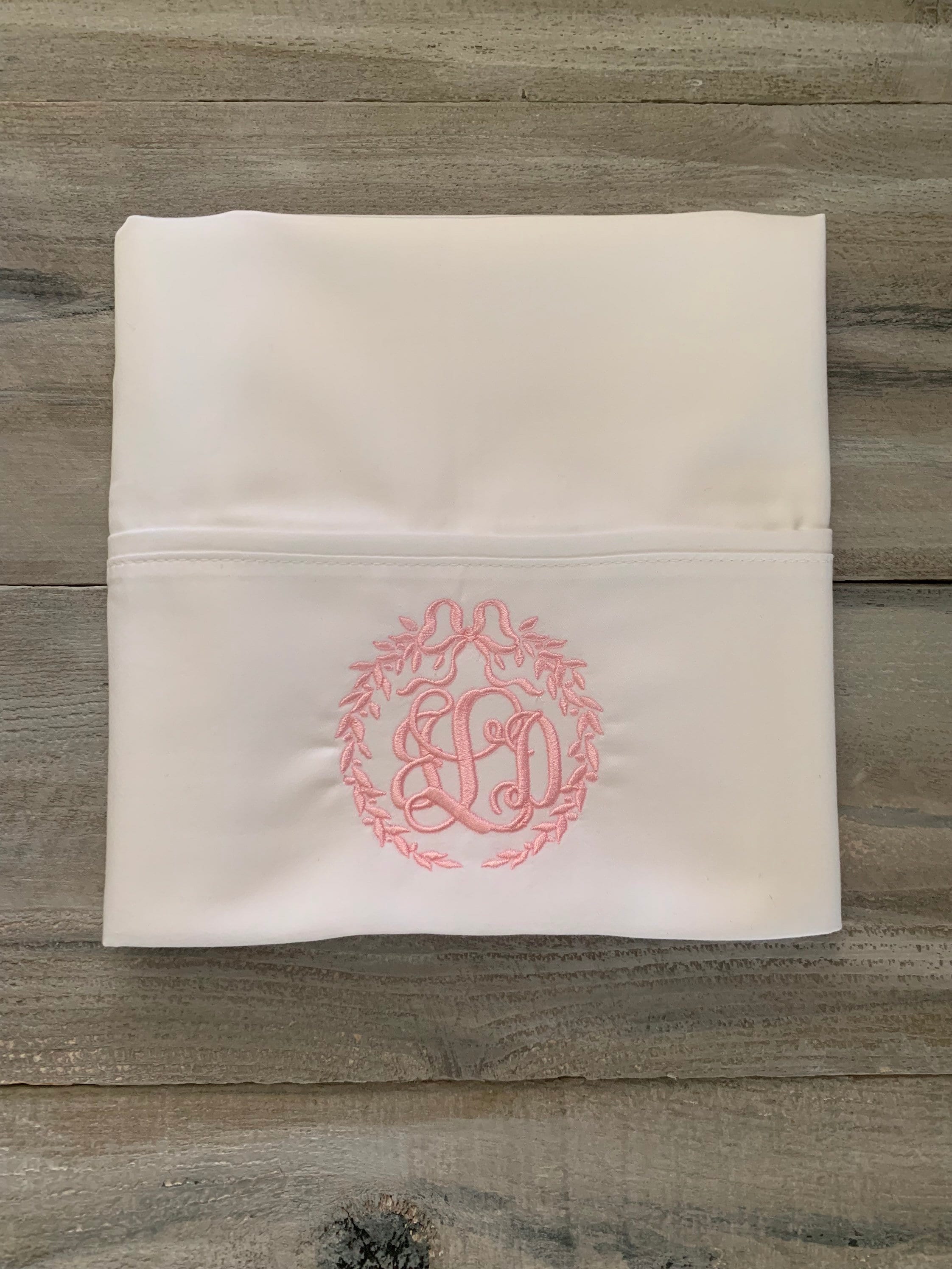 Monogram Pillowcase Set of Monogrammed Pillowcases Etsy