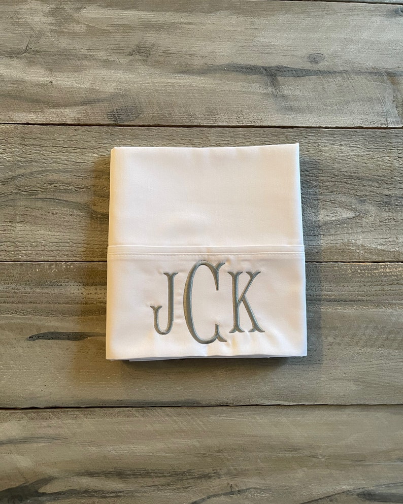 Monogram Pillowcase, Set of Monogrammed Pillowcases, pillowcase, monogram, dorm, graduation gift, personalized pillowcase, mrmrs image 4