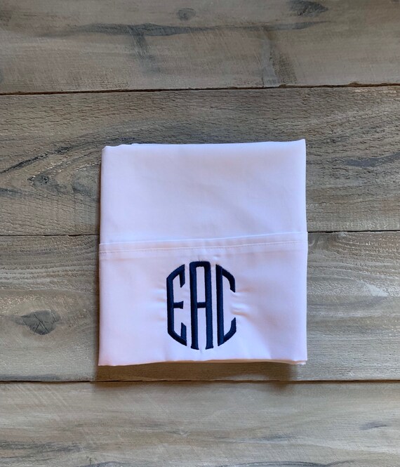 Monogram Pillowcase Set of Monogrammed Pillowcases Etsy