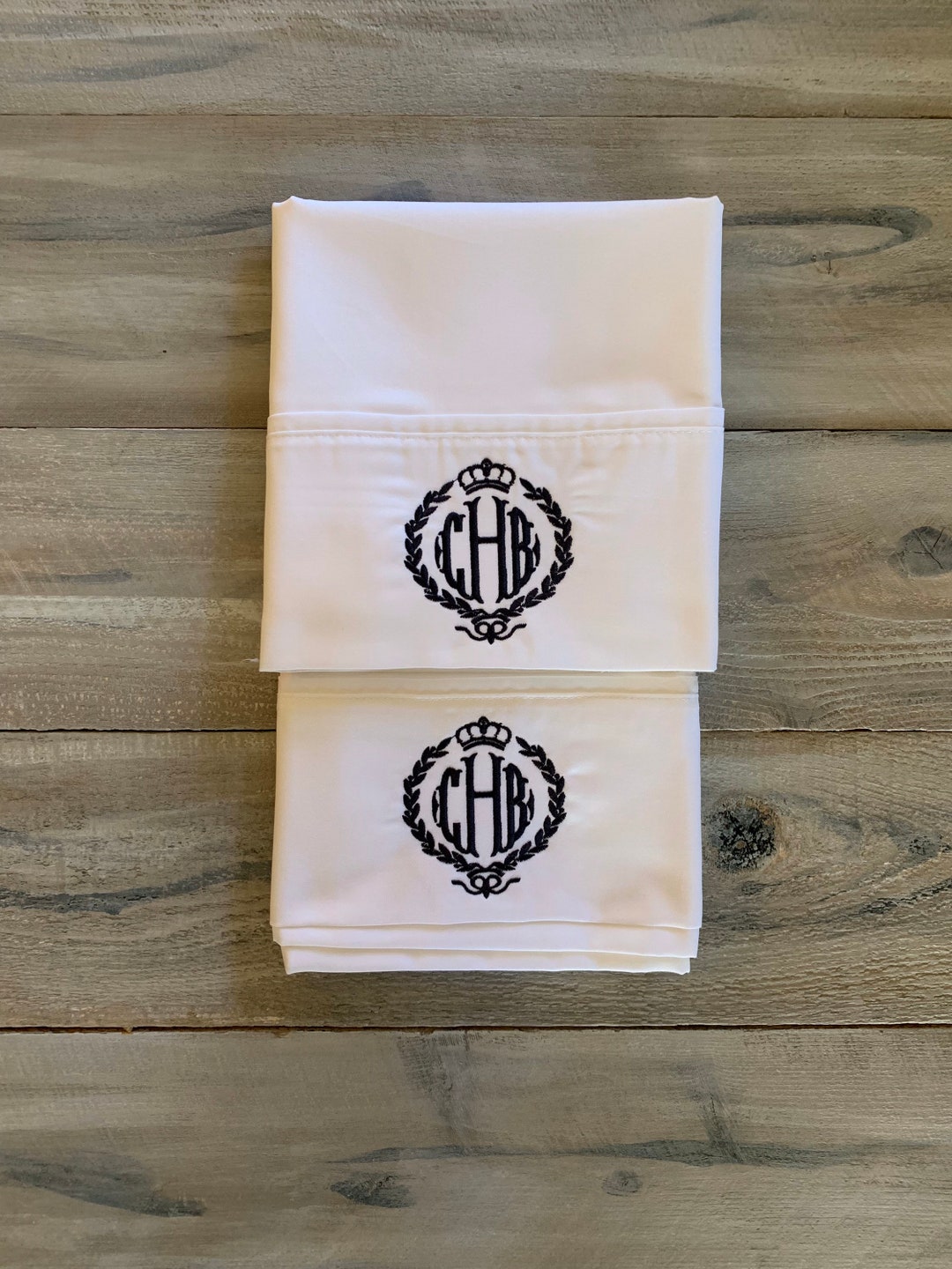 Monogram Pillowcase Set of Monogrammed Pillowcases Etsy