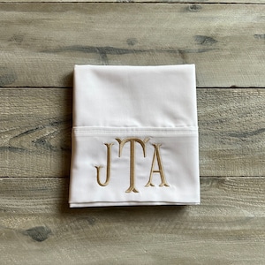 Monogram Pillowcase, Set of Monogrammed Pillowcases, pillowcase, monogram, dorm, graduation gift, personalized pillowcase, mrmrs image 1