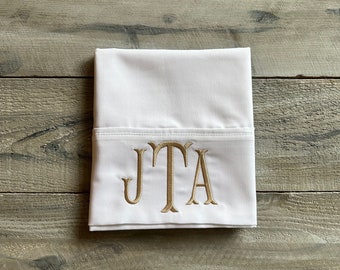 Monogram Pillowcase, Set of Monogrammed Pillowcases, pillowcase, monogram, dorm, graduation gift, personalized pillowcase, mrmrs