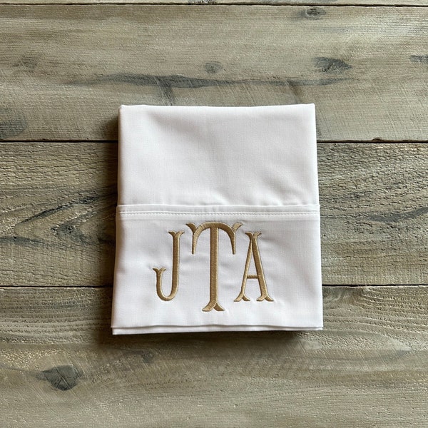 Monogram Pillowcase, Set of Monogrammed Pillowcases, pillowcase, monogram, dorm, graduation gift, personalized pillowcase, mrmrs