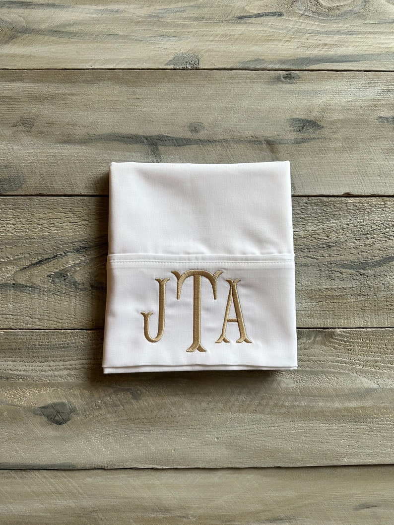 Monogram Pillowcase, Set of Monogrammed Pillowcases, pillowcase, monogram, dorm, graduation gift, personalized pillowcase, mrmrs image 1