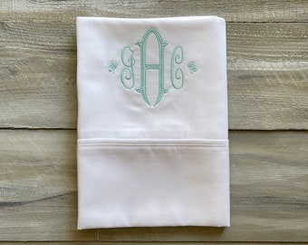 Monogram Pillowcase, Set of Monogrammed Pillowcases, pillowcase, monogram, dorm, graduation gift, personalized pillowcase, mrmrs