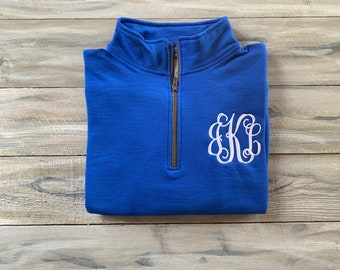 Monogram Sweatshirt, monogram pullover, quarter zip, monogram shirt, monogram, sweatshirt, monogram quarter zip, royal, blue