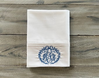 Monogram Pillowcase, Set of Monogrammed Pillowcases, pillowcase, monogram, dorm, graduation gift, personalized pillowcase, mrmrs