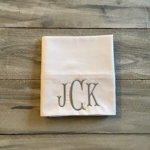 Monogram Pillowcase, Set of Monogrammed Pillowcases, pillowcase, monogram, dorm, graduation gift, personalized pillowcase, mrmrs image 5