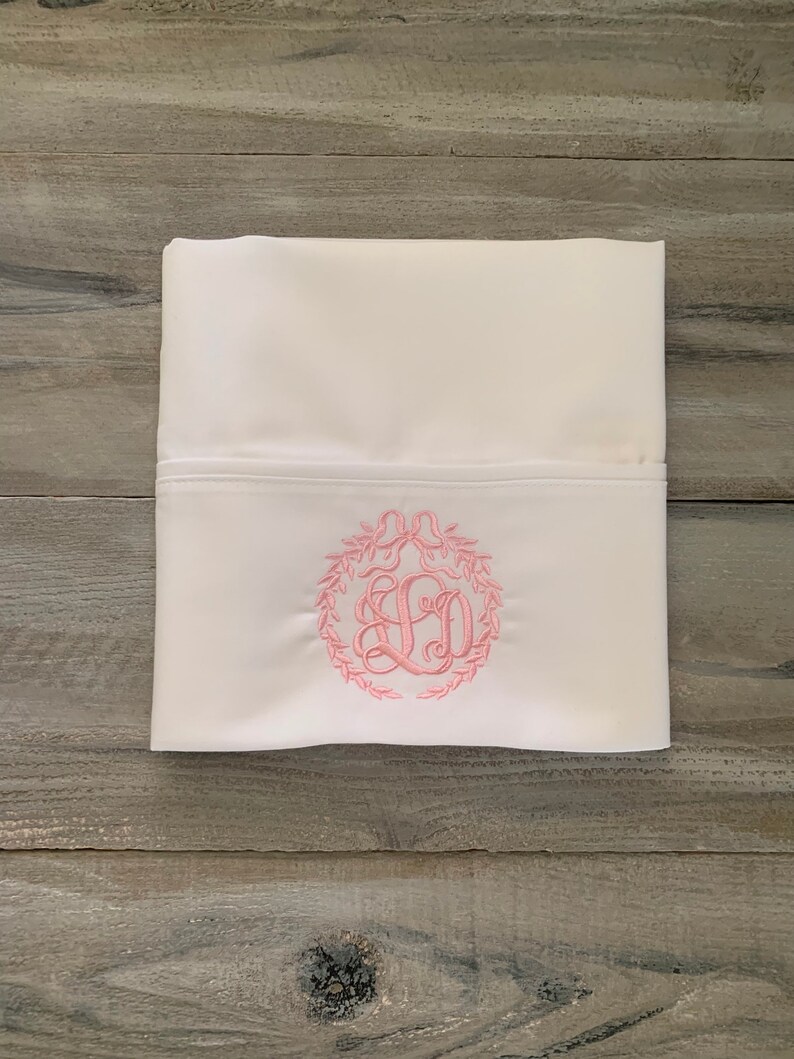 Monogram Pillow case Set of Monogrammed Pillowcases Etsy