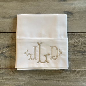 Monogram Pillowcase, Set of Monogrammed Pillowcases, pillowcase, monogram, dorm, graduation gift, personalized pillowcase, mrmrs, wedding image 7