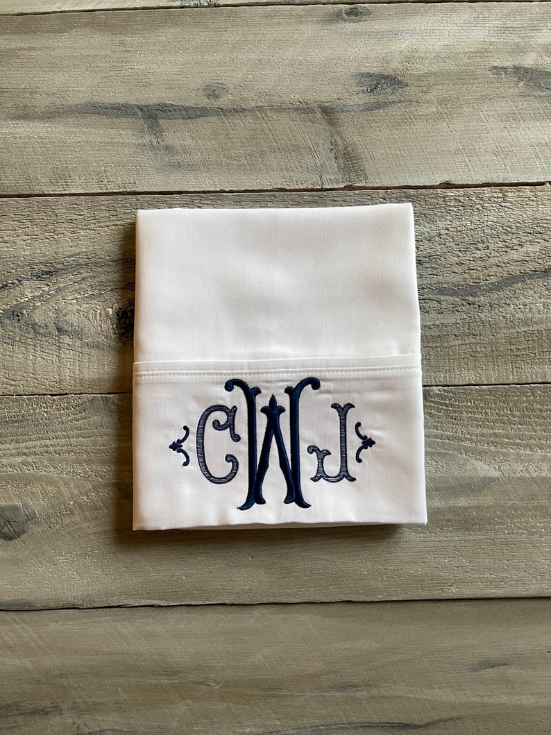 Monogram Pillowcase, Set of Monogrammed Pillowcases, pillowcase, monogram, dorm, graduation gift, personalized pillowcase, mrmrs, wedding image 4