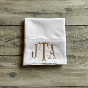 Monogram Pillowcase, Set of Monogrammed Pillowcases, pillowcase, monogram, dorm, graduation gift, personalized pillowcase, mrmrs image 3