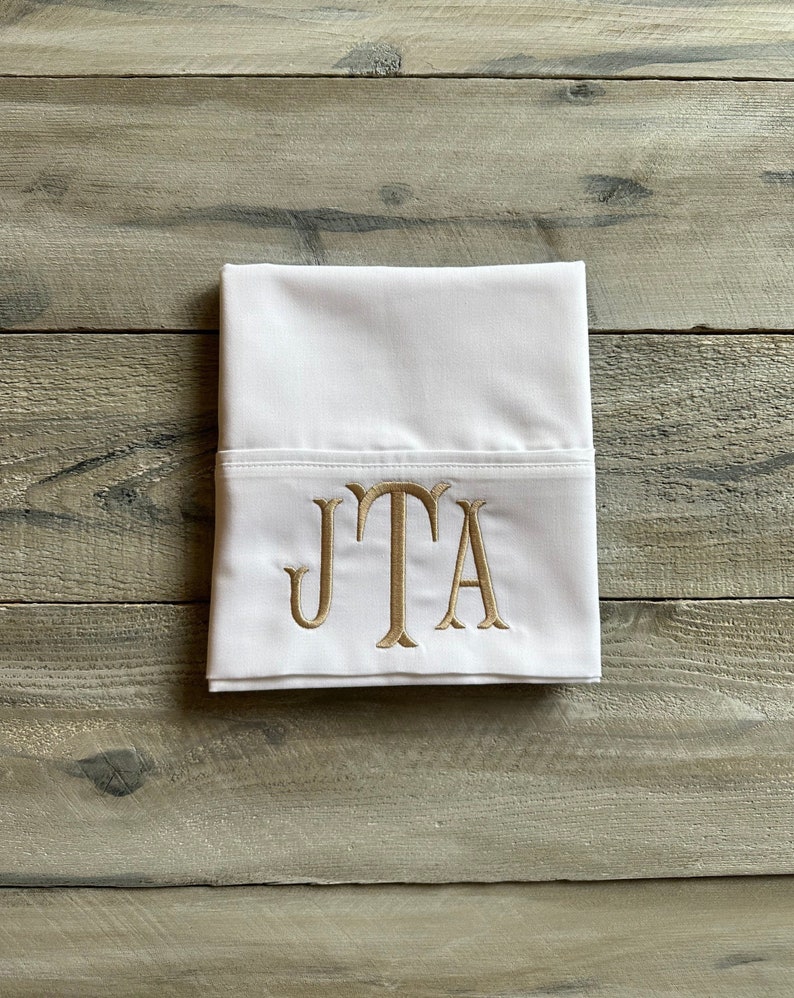 Monogram Pillowcase, Set of Monogrammed Pillowcases, pillowcase, monogram, dorm, graduation gift, personalized pillowcase, mrmrs image 3