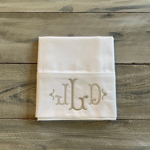 Monogram Pillowcase, Set of Monogrammed Pillowcases, pillowcase, monogram, dorm, graduation gift, personalized pillowcase, mrmrs, wedding image 6